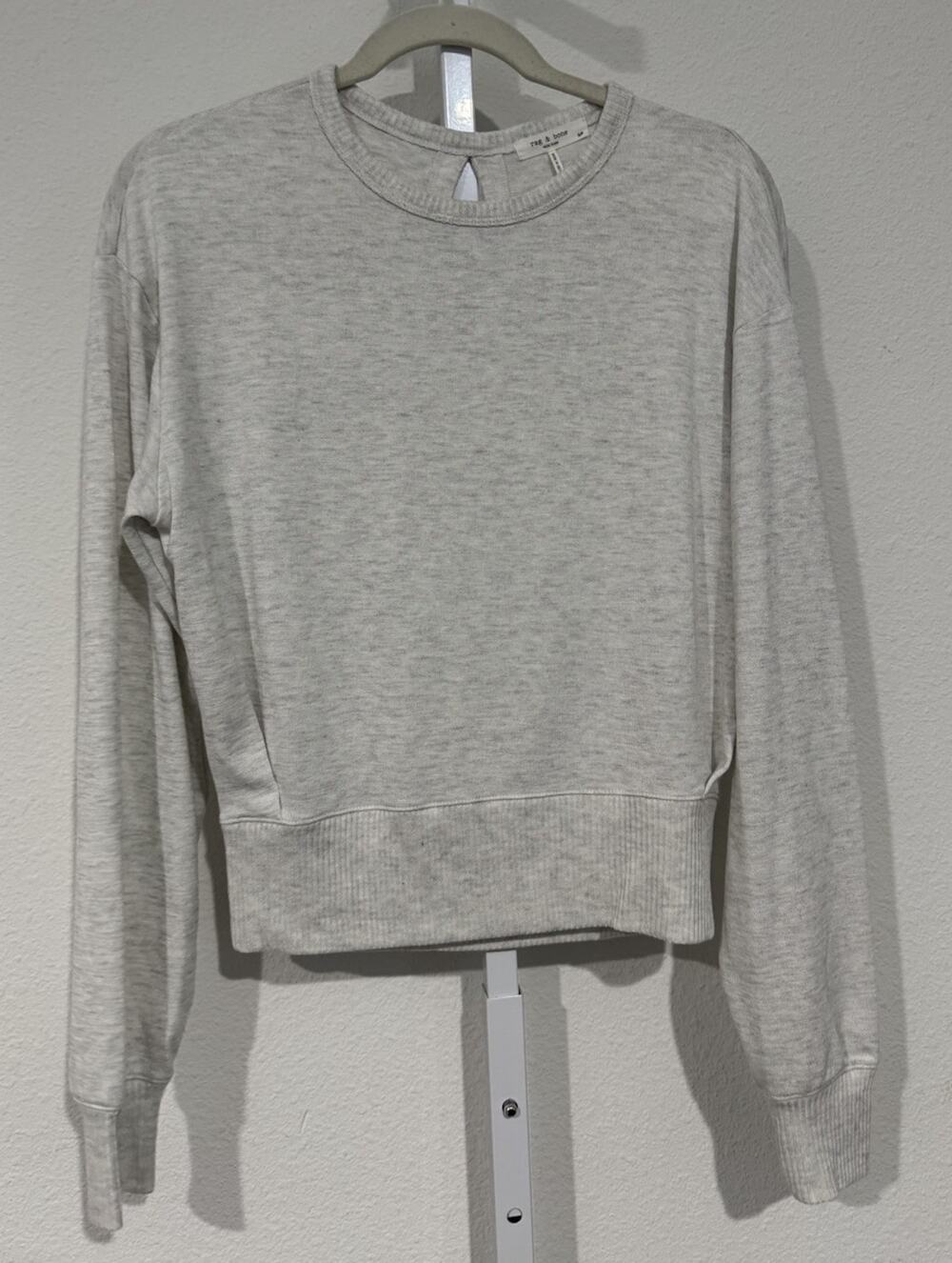 RAG & BONE Rib Grey CrewNeck Pullover Stretch Light Jumper Sweater Size S